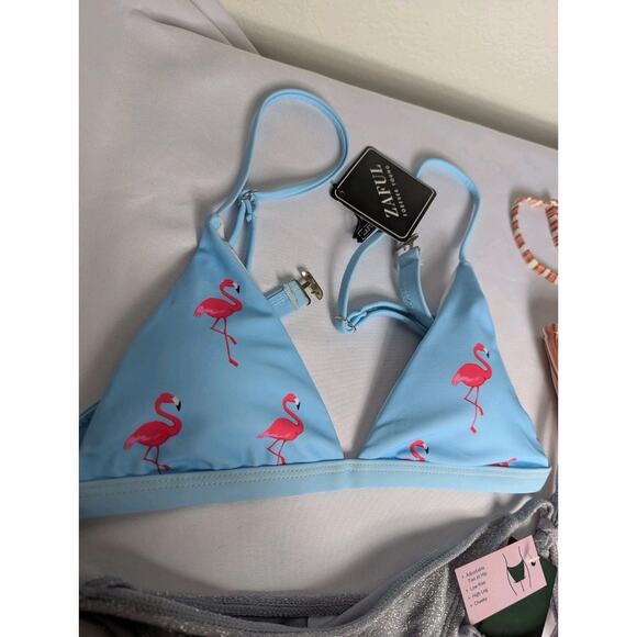 New Lot Of 5 Womens Bikini Tops Bottoms Zaful Wild Fable Roxy Trip Cruise Size S - Picture 3 of 11